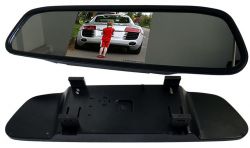 Rear-view-mirror with 5" monitor built-in